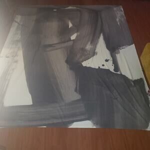 Fabric Panel Abstract Wall Hanging 80 x 60 Black Gray & White "Geometric" New